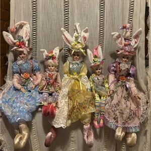 Cynthia Rowley Easter Fairy Doll Shelf Sitter Set of 5